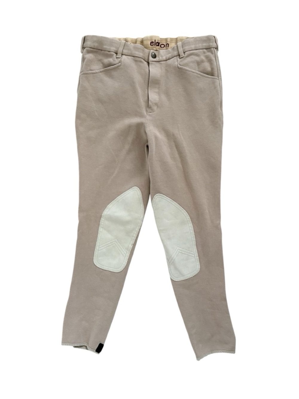 Elation Breeches Tan Suede Knee Patch Cotton Riding Pants Size 32